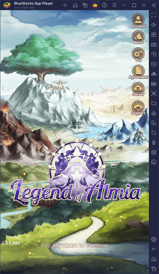 Legend of Almia: Idle RPG на компьютере через BlueStacks