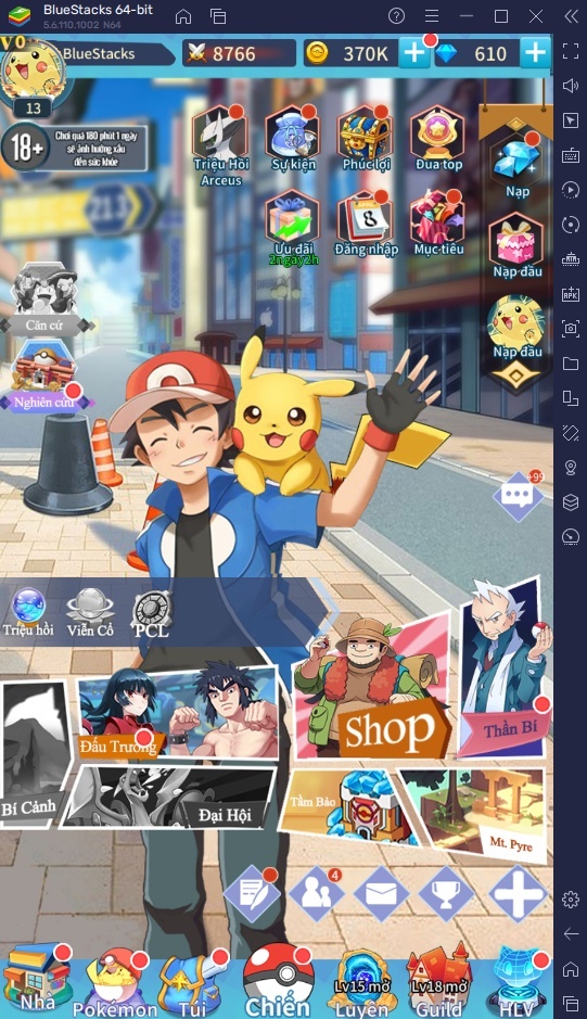 Trải nghiệm game Pokémon Liên Minh Bảo Bối trên PC với BlueStacks