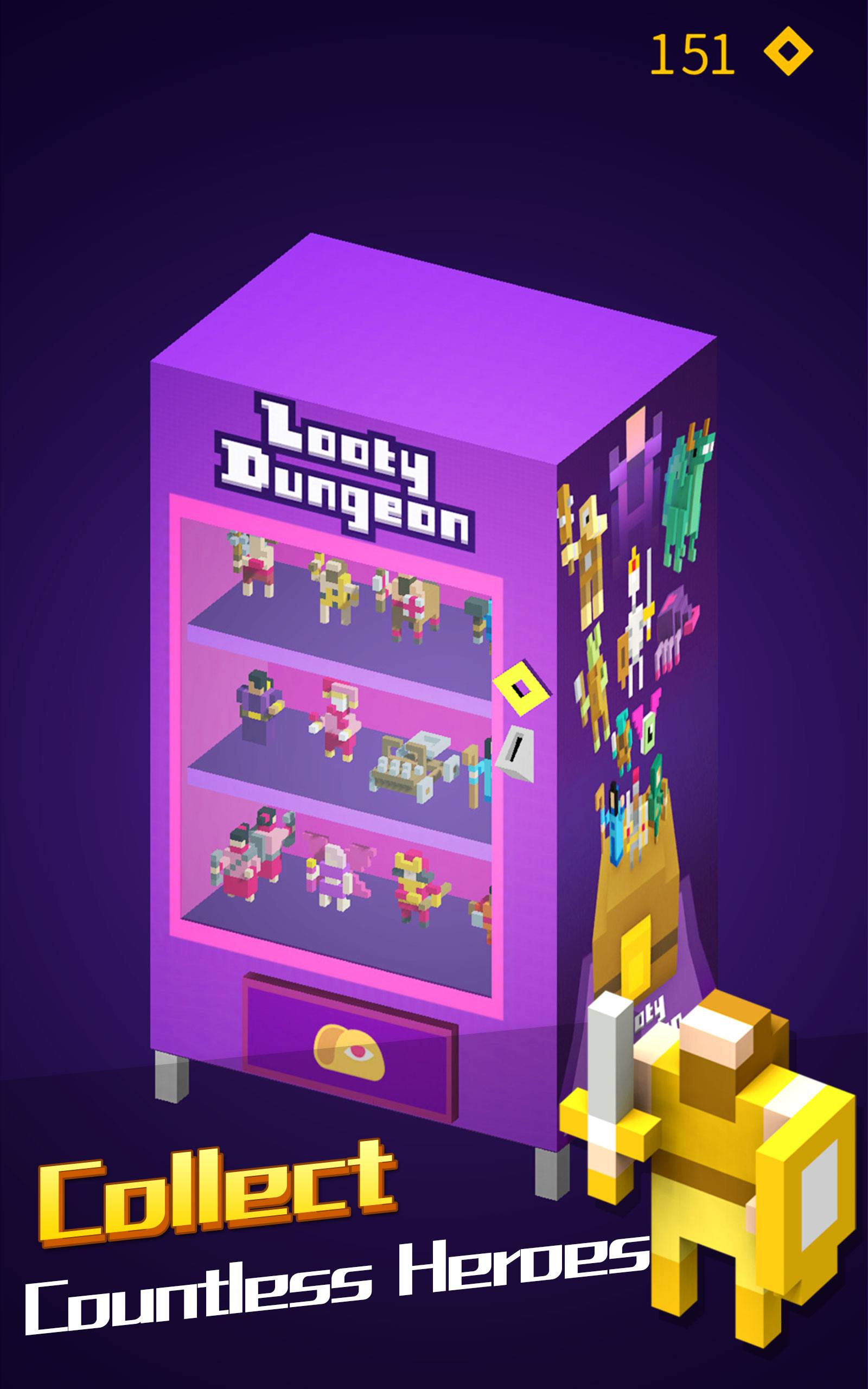 Looty Dungeon endless arcade game - reach exit before floor drops!