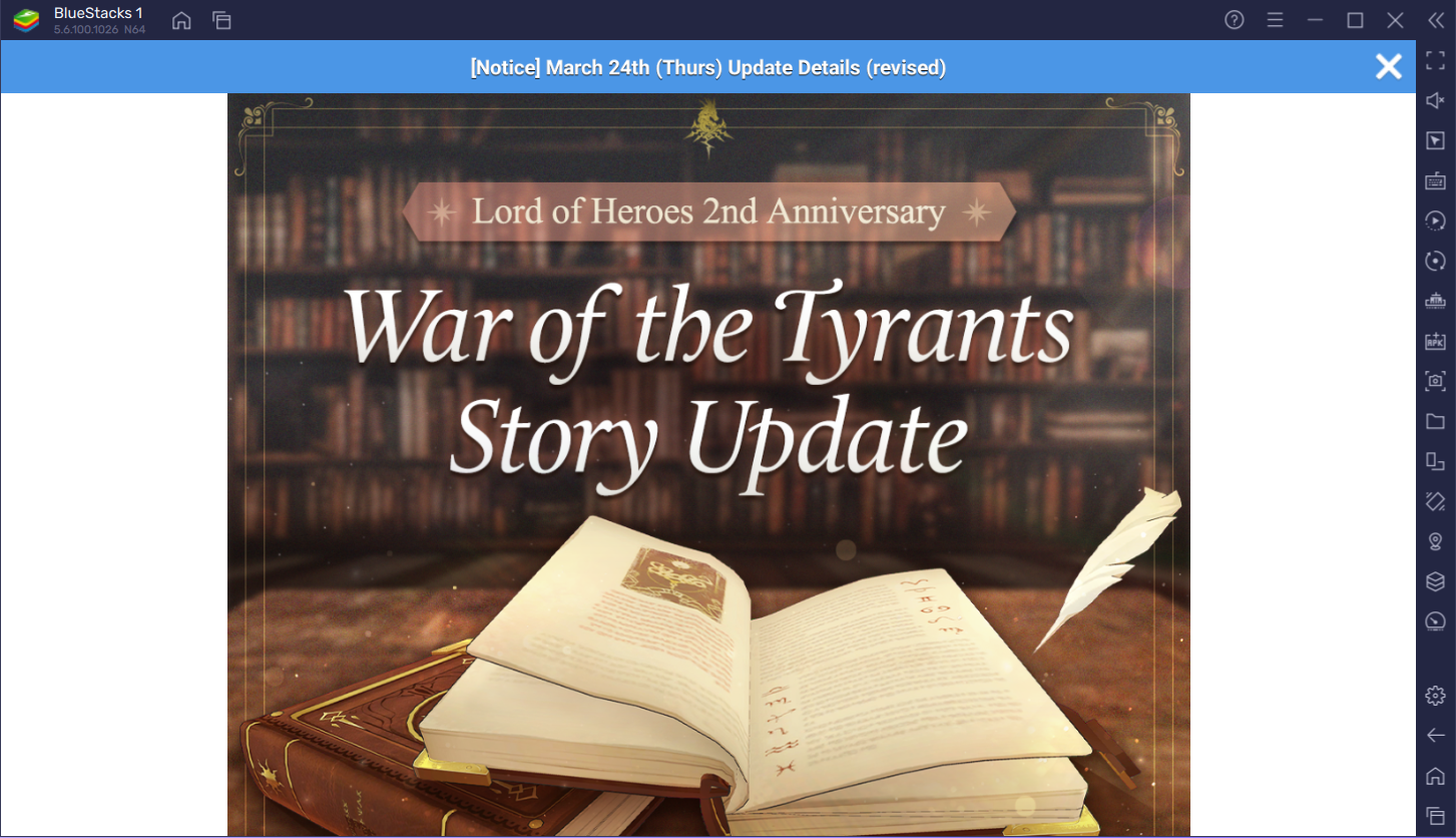 Lord of Heroes – 2nd Anniversary War of the Tyrants Update