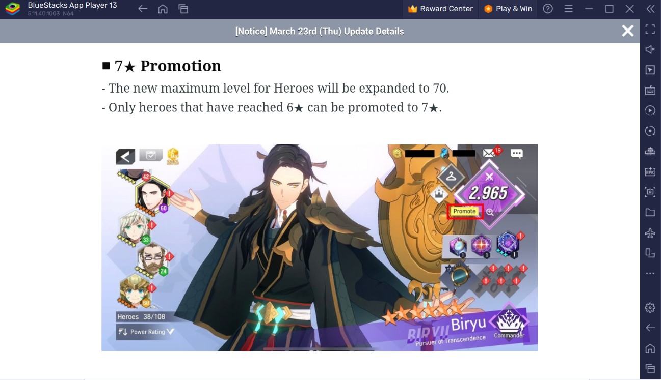 Lord of Heroes – New Heroes Biryu, Water Lairei, 7-Star Promotion, and 3rd Anniversary Events