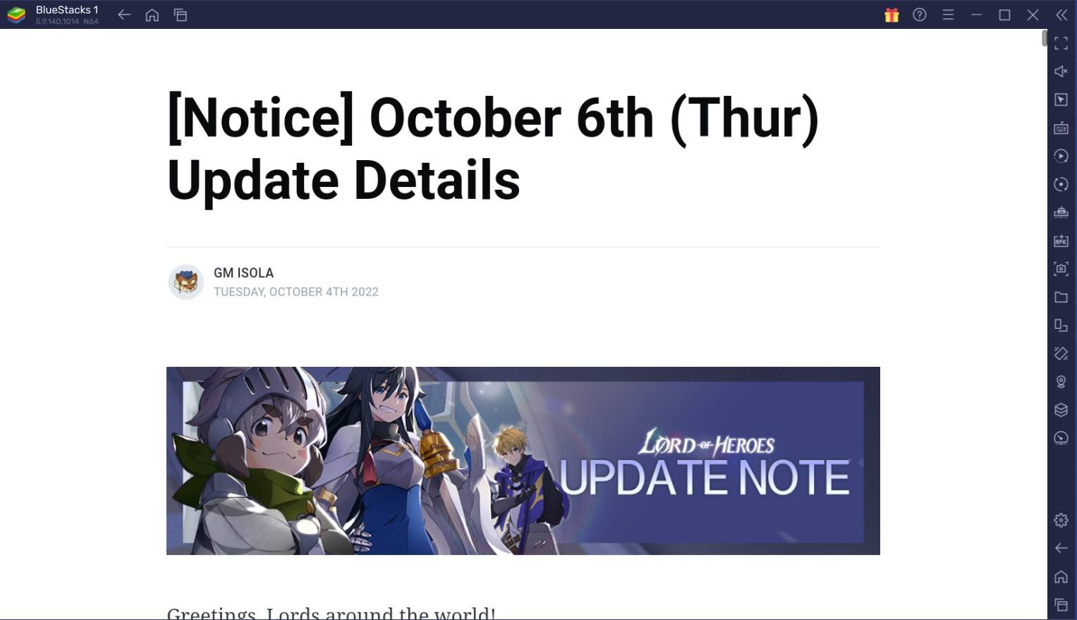 Lord of Heroes – Earth Nine Re-Run, Halloween Party Pumpernel Event and Avillon Events