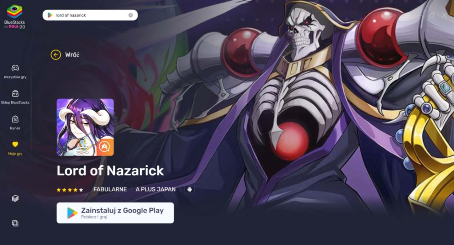 Jak zagrać w Lord of Nazarick z BlueStacks na PC