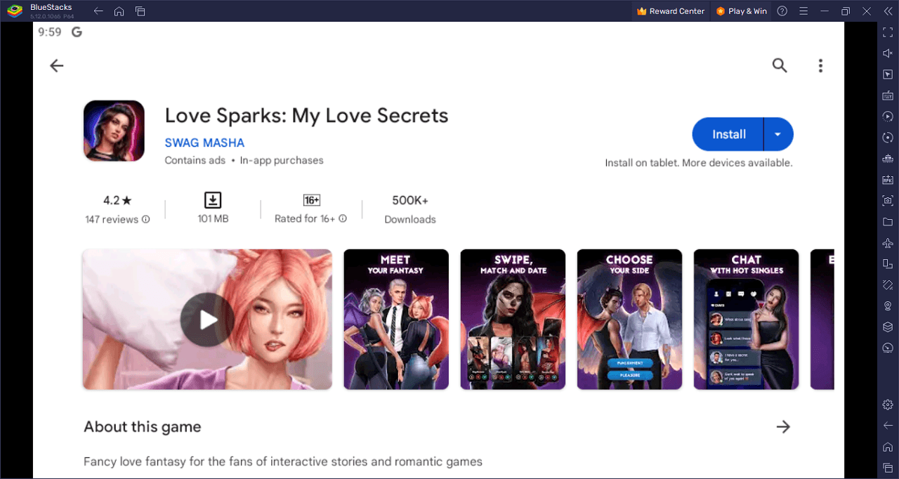 Cara Menginstal dan Memainkan Love Sparks: My Love Secrets di PC Dengan BlueStacks