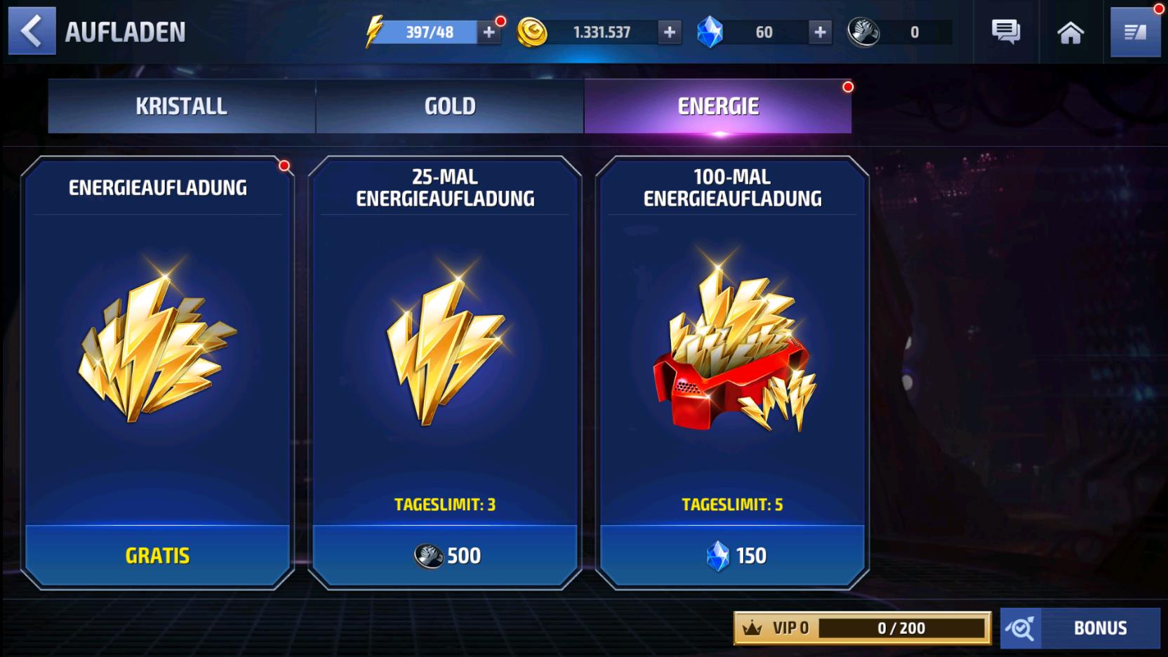 MARVEL Future Fight: Energie Guide