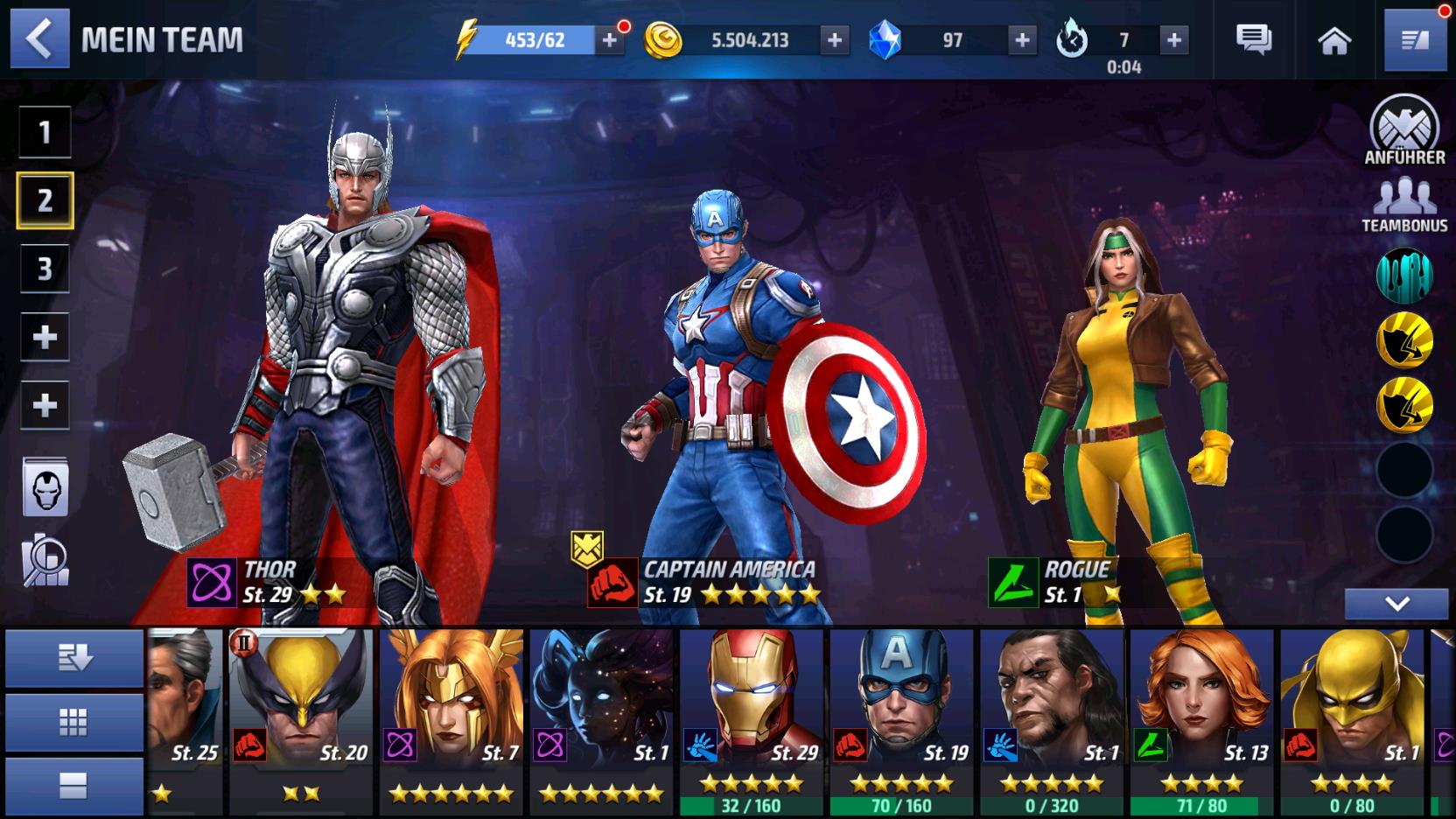 MARVEL Future Fight: Guide zur Teambildung