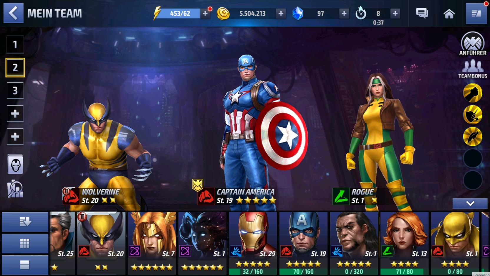 MARVEL Future Fight: Guide zur Teambildung