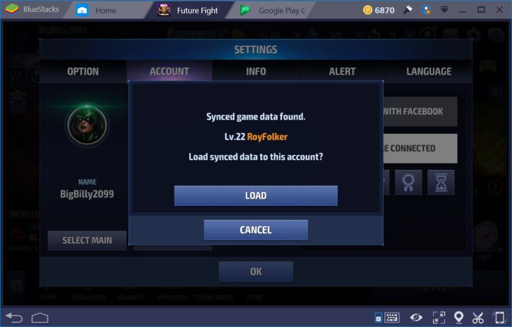 MARVEL Future Fight on PC- Account Switching Using BlueStacks