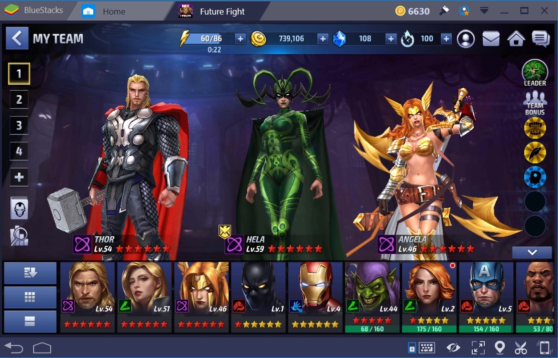 Marvel Future Fight Hela Thor Angela