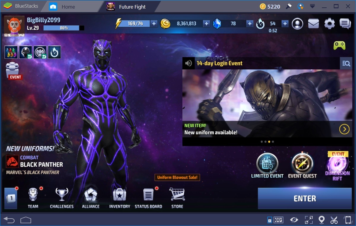 Marvel Future Fight Main Screen