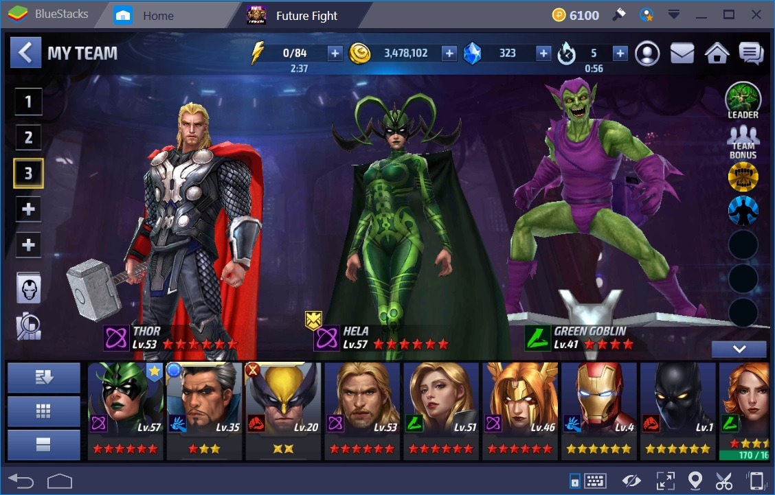 Marvel Future Fight Main Team