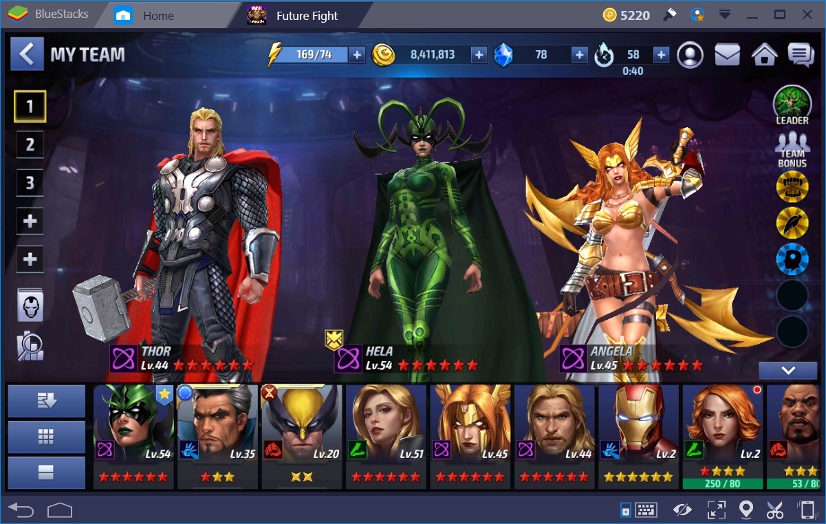 Mécaniques du jeu MARVEL Future Fight