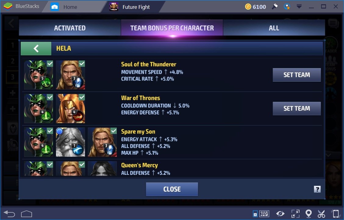 Marvel Future Fight Team Bonus 2