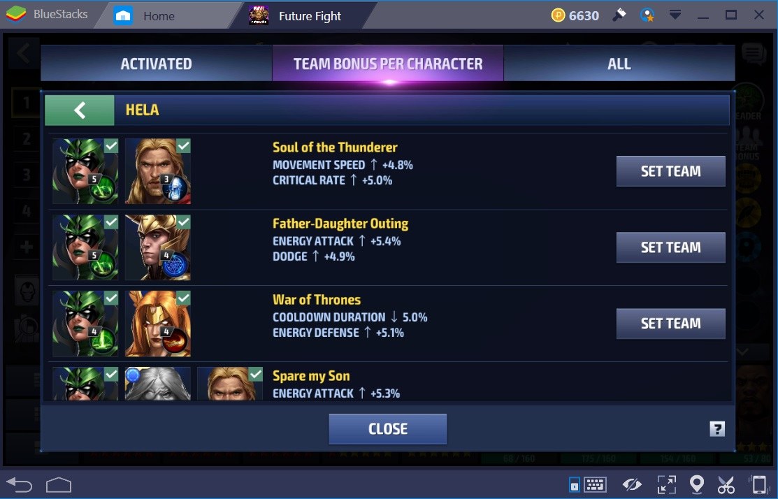 Marvel Future Fight Team Bonuses Hela