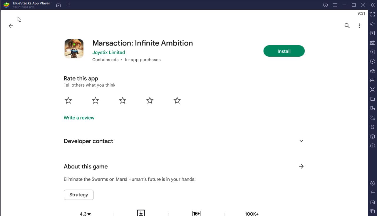 How to Play Marsaction: Infinite Ambition on PC with BlueStacks