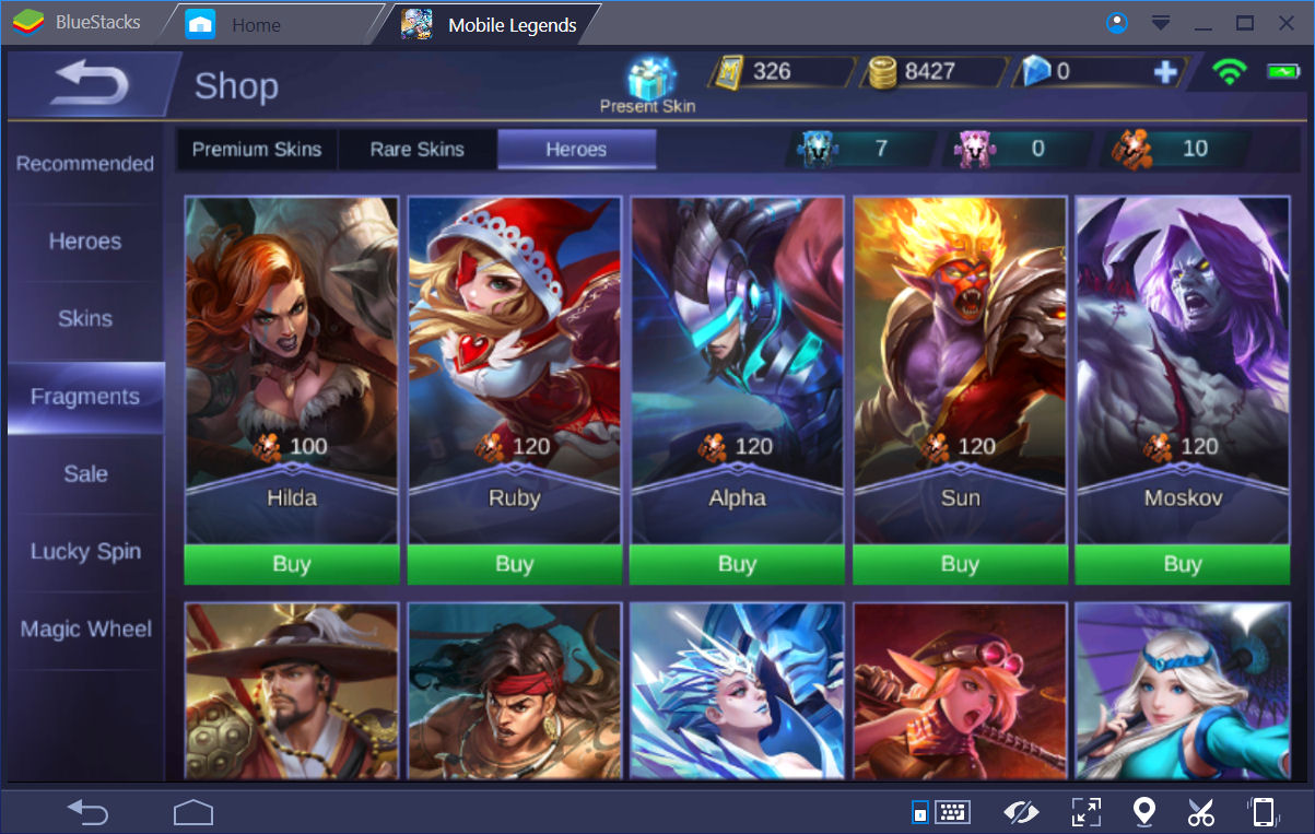 Mobile Legends Heroes Fragments