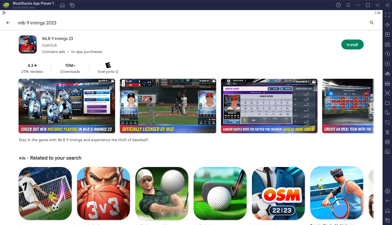 How to Install and Play MLB 9 Innings 23 on PC or Mac with BlueStacks