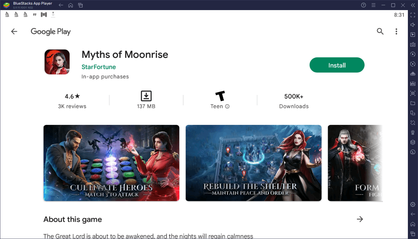 Comment Jouer à Myths of Moonrise sur PC avec BlueStacks