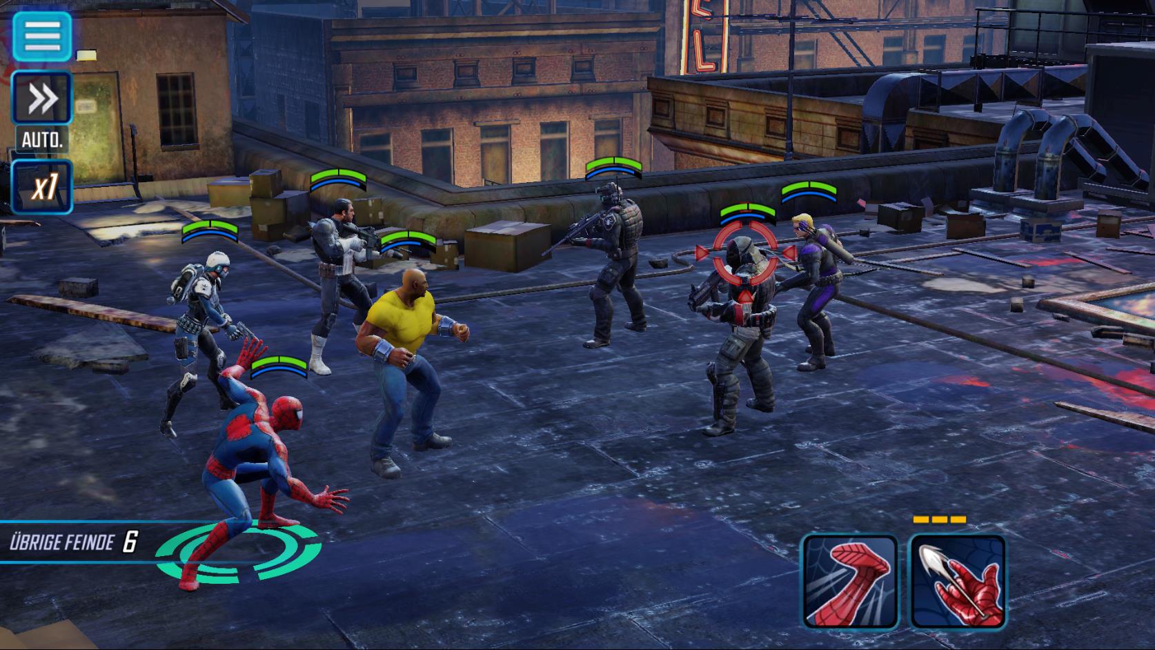 MARVEL Strike Force Kampf-System und Statuseffekte