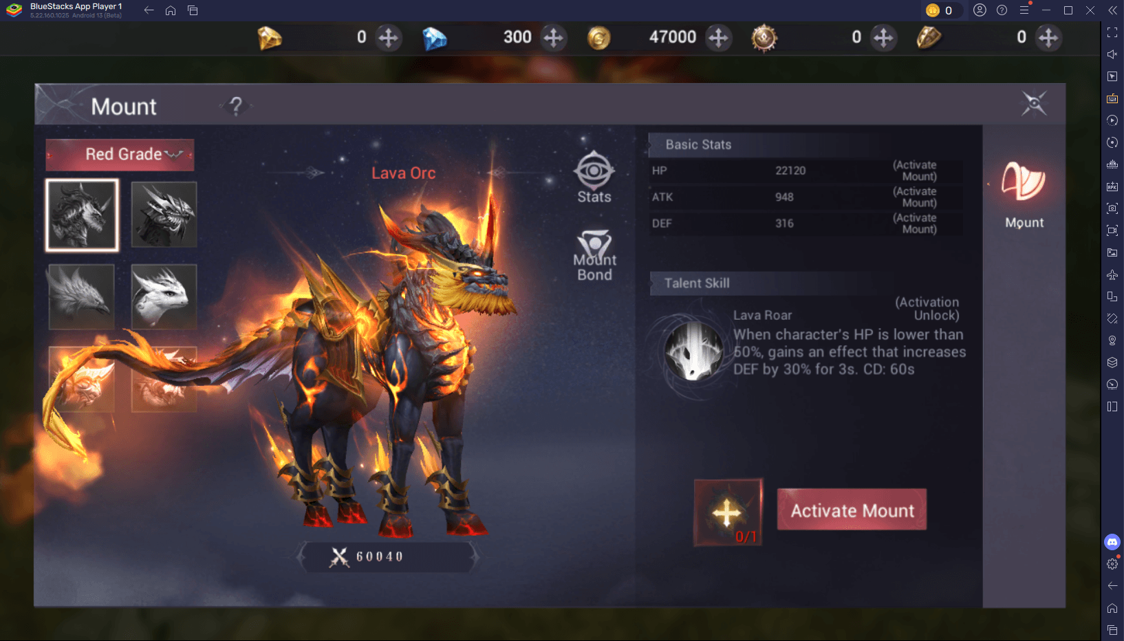 MU Dark Awakening Elenco dei livelli per le migliori cavalcature