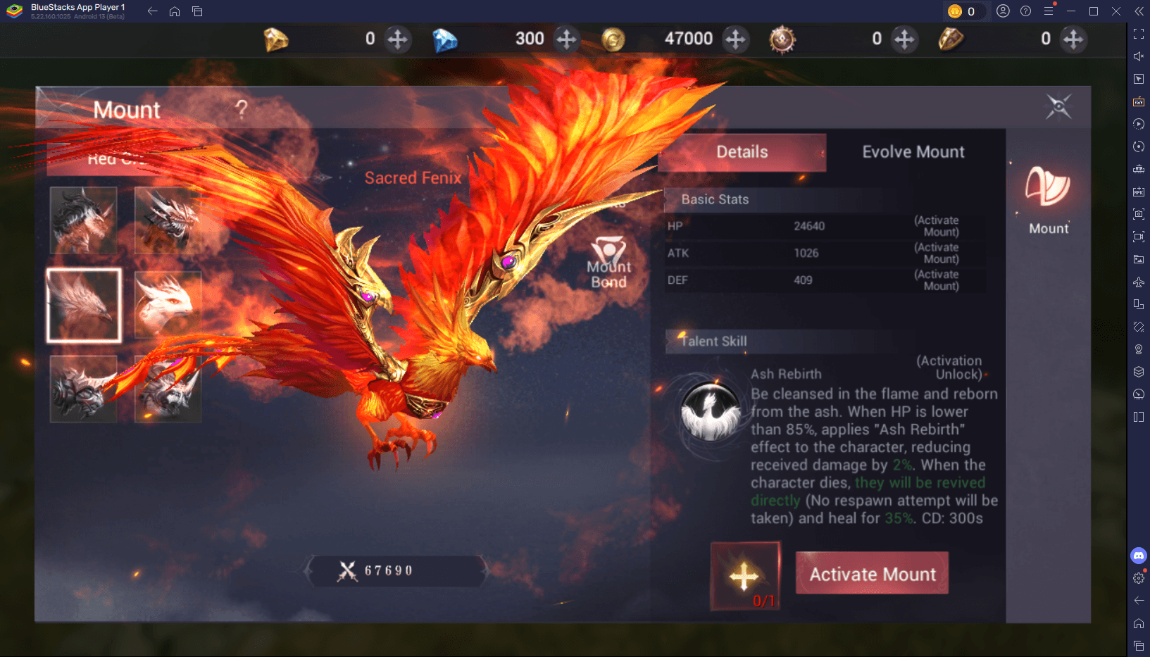 MU Dark Awakening Elenco dei livelli per le migliori cavalcature