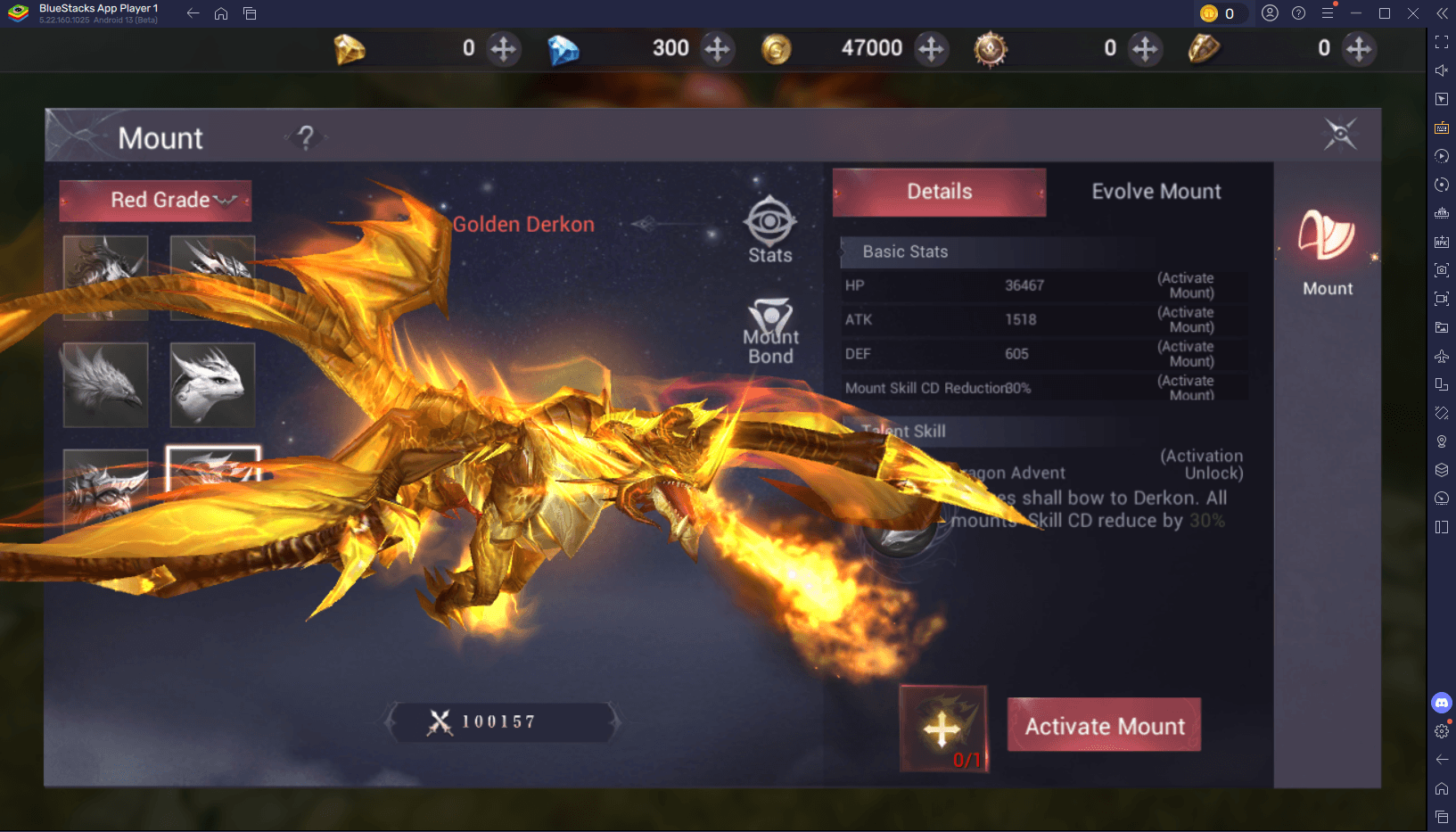 MU Dark Awakening Elenco dei livelli per le migliori cavalcature