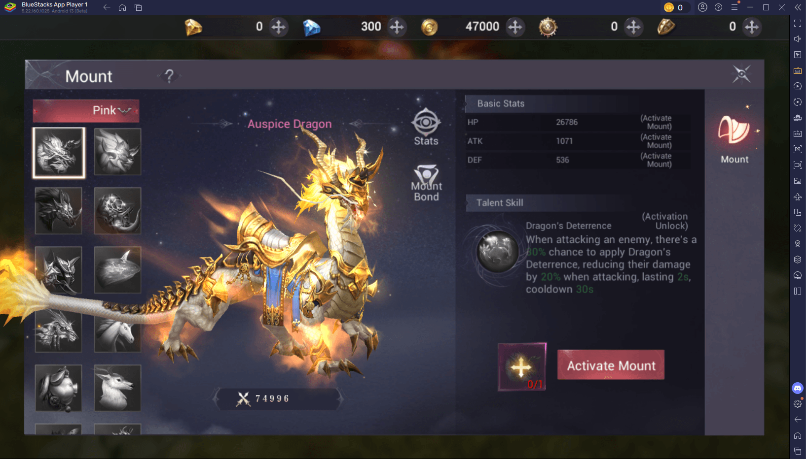 MU Dark Awakening Elenco dei livelli per le migliori cavalcature