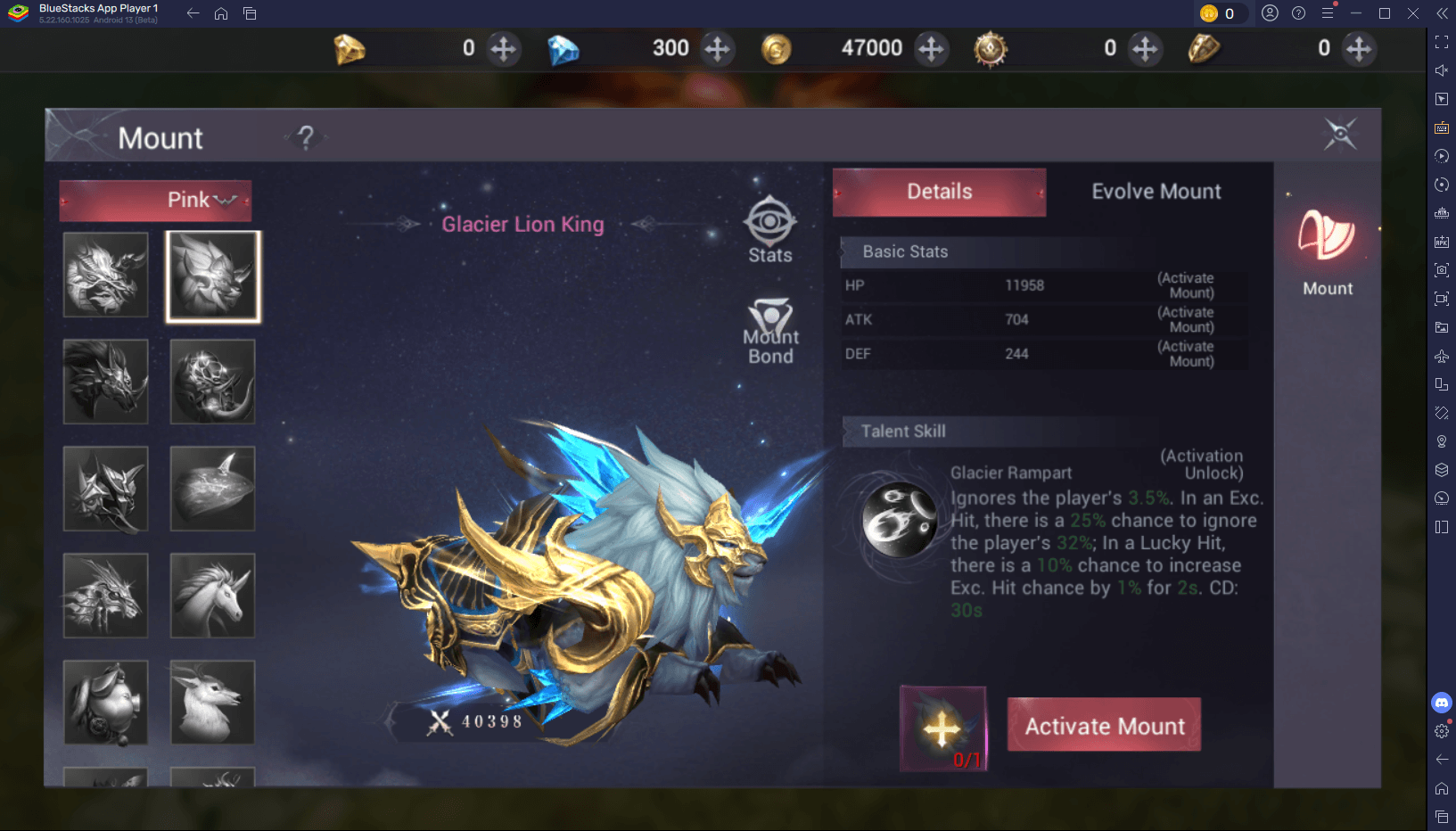 MU Dark Awakening Elenco dei livelli per le migliori cavalcature