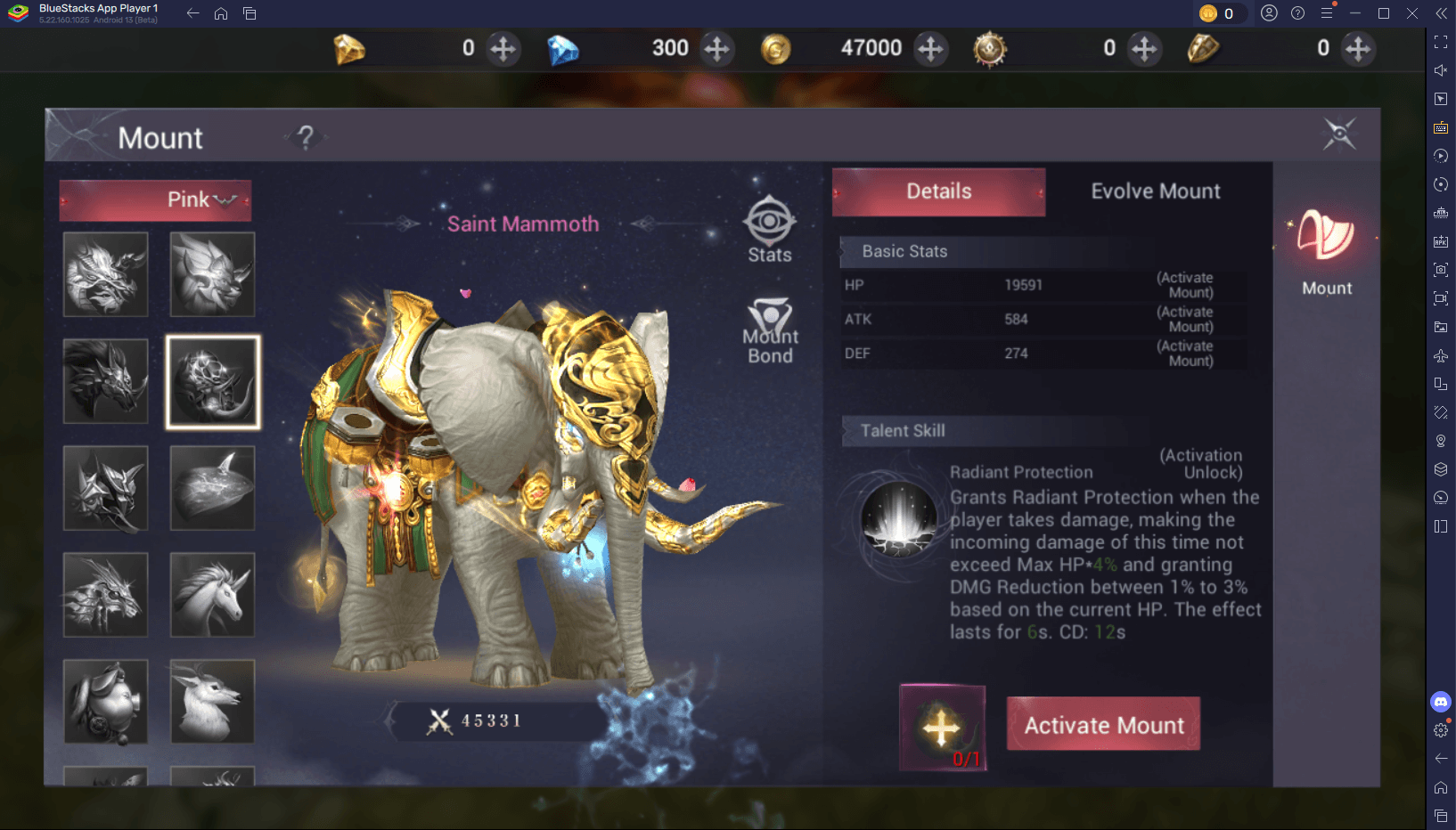 MU Dark Awakening Elenco dei livelli per le migliori cavalcature