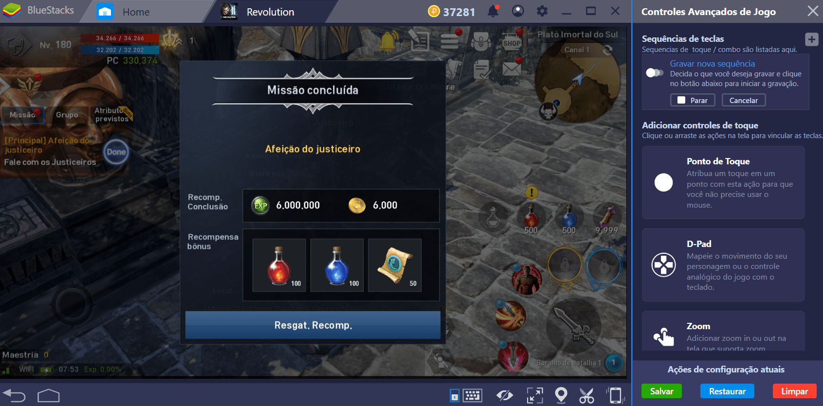 Deixe seu desempenho em Lineage II Revolution mais interessante com o Combo Key de BlueStacks.