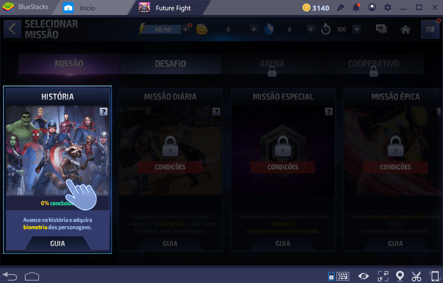 Guia de energia para MARVEL Future Fight