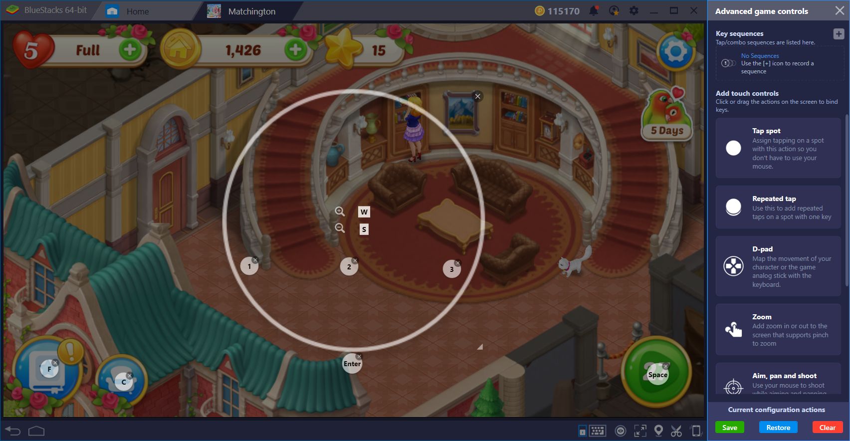 Combine Pillows and Blow Up the Boards in Matchington Mansion with BlueStacks
