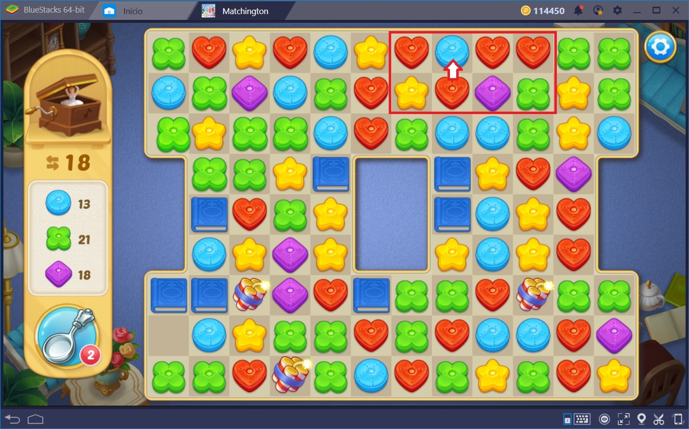 Combina Cojines y Explota los Tableros en Matchington Mansion con BlueStacks