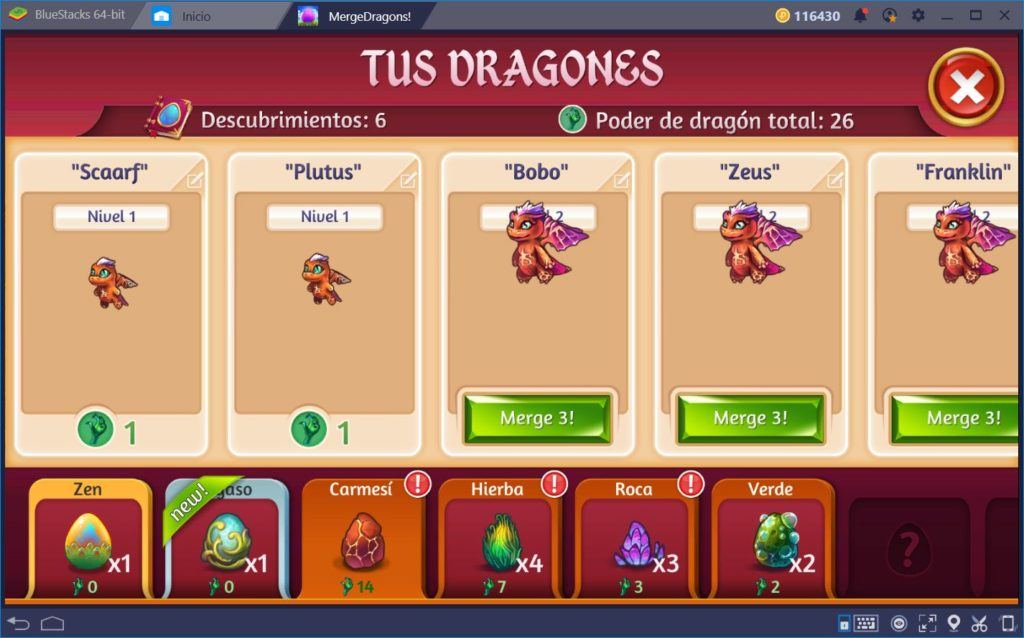 Manual de Combinaciones para Merge Dragons BlueStacks 4