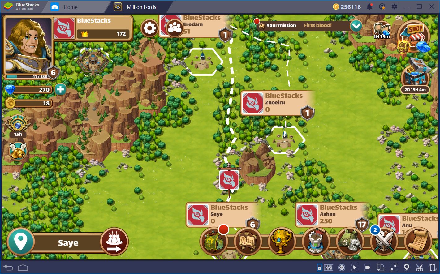 Conquering the Realm in Million Lords with BlueStacks