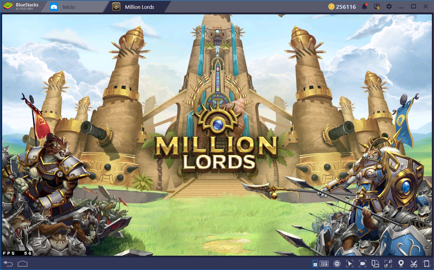 Conquistando el Reino en Million Lords con BlueStacks