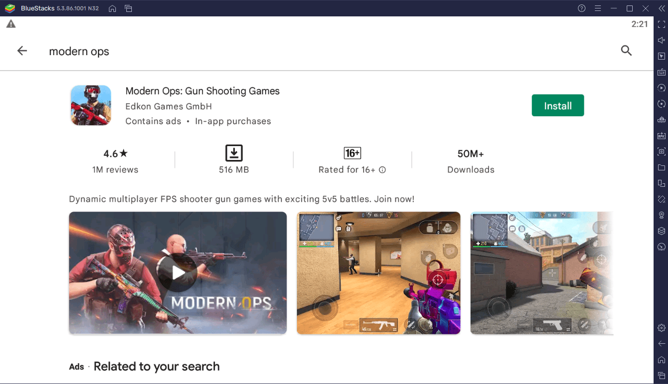 Как играть в Modern Ops: Gun Shooting Games на ПК или Mac с помощью  BlueStacks