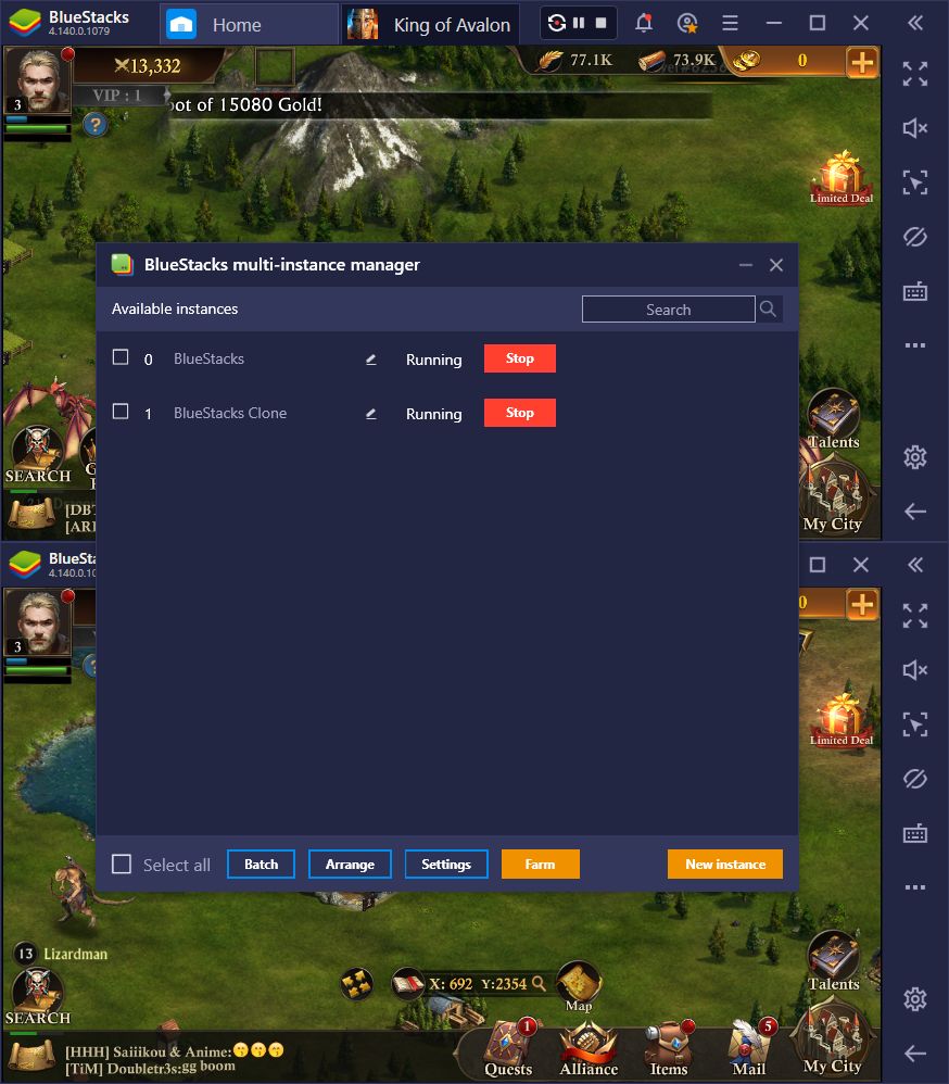 Creating an Empire in King of Avalon With BlueStacks Instances