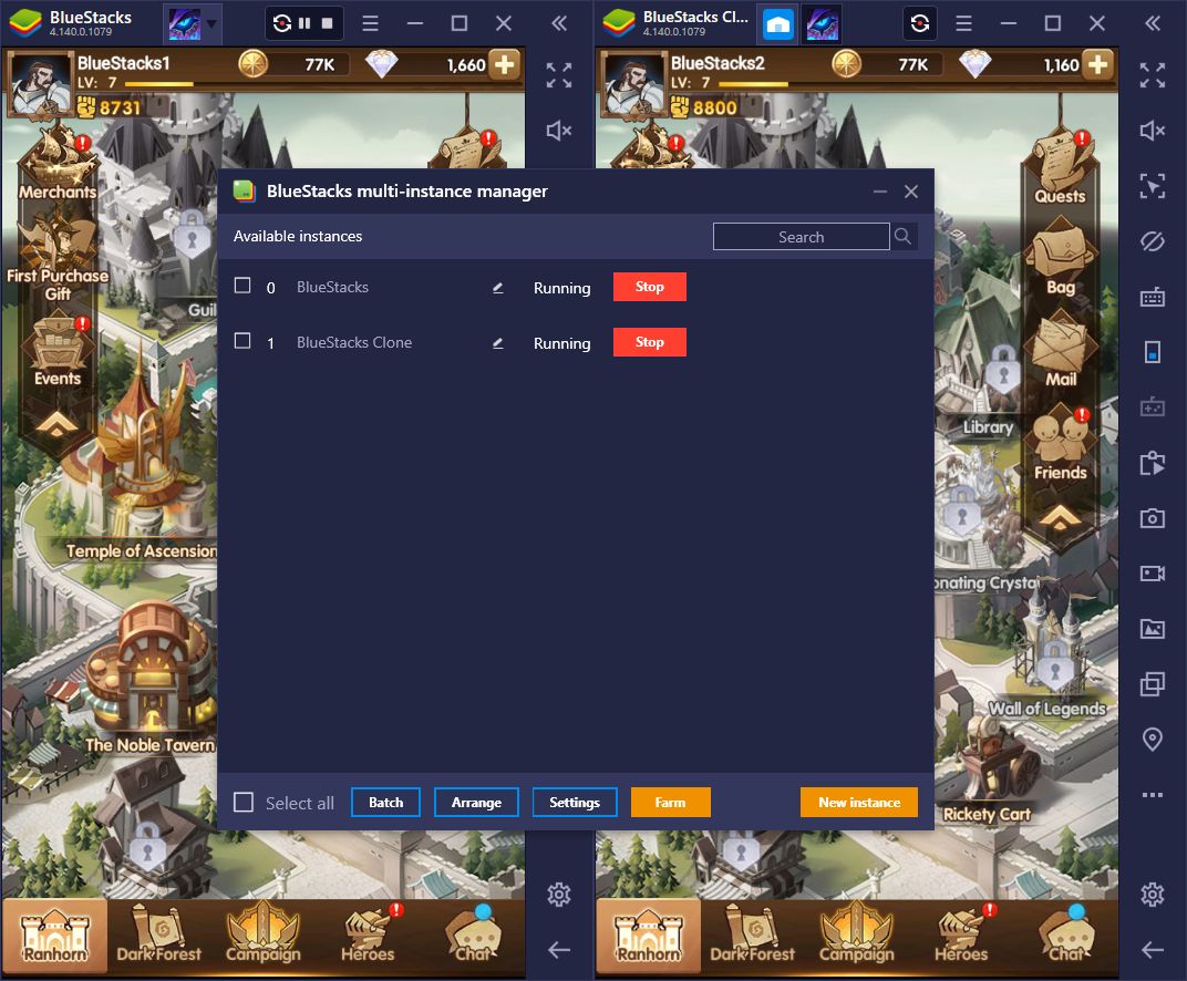 BlueStacks Multi-Instance Features for AFK Arena