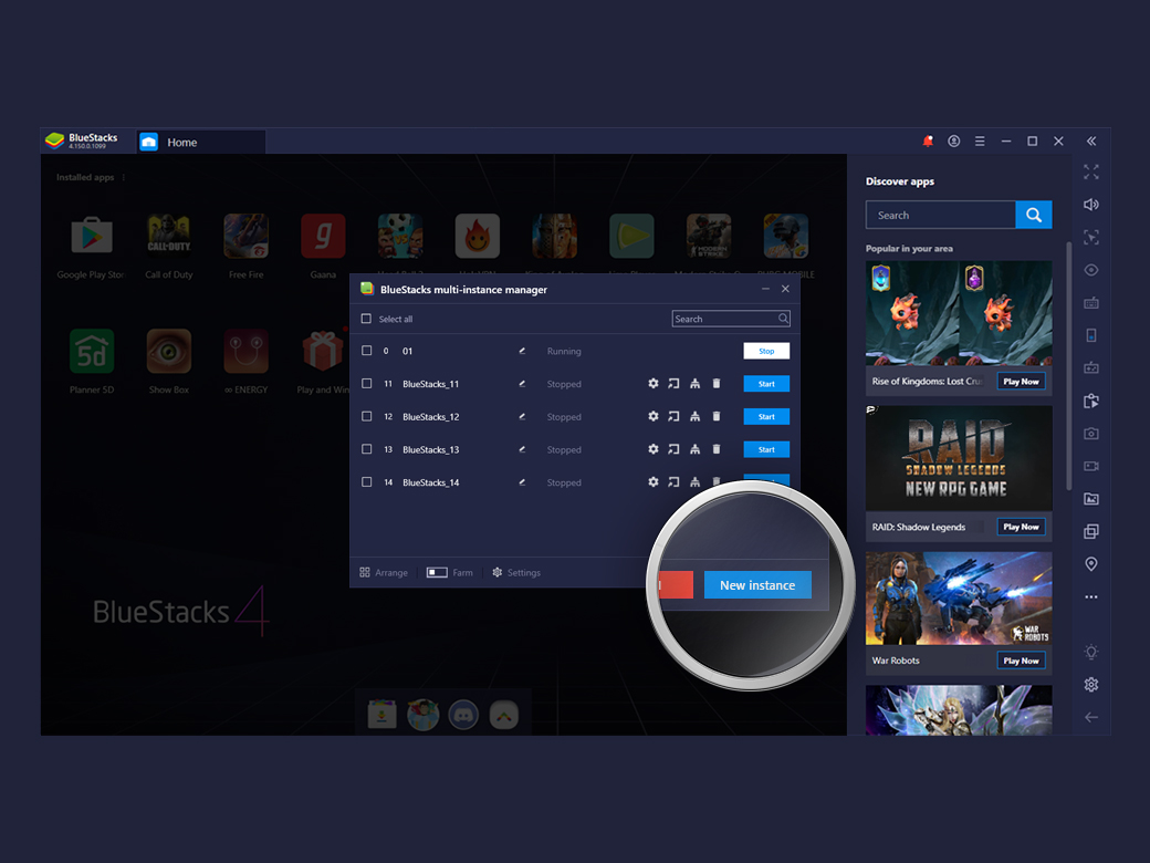 BlueStacks Multi-Instance: Play multiple games or same game from