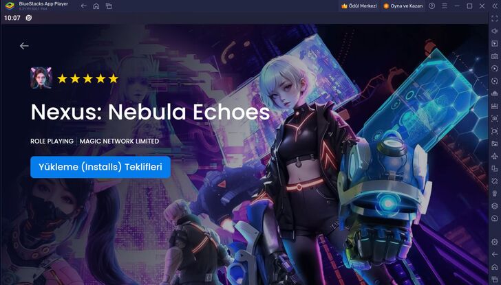 BlueStacks ile Nexus: Nebula Echoes PC Kurulum Rehberi