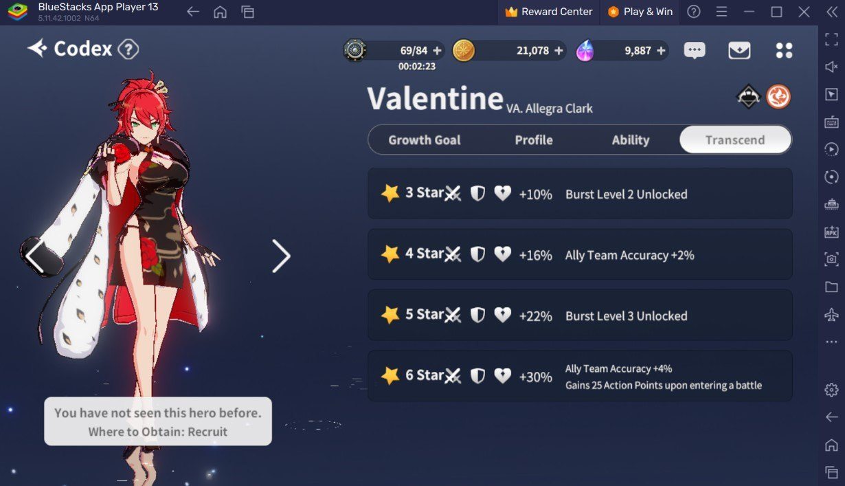 Outerplane – Guide du Personnage Valentine