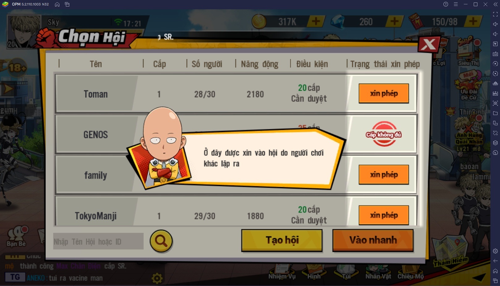 Chơi One Punch Man: The Strongest trên BlueStacks: Hướng dẫn cho người mới