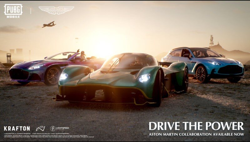 Colaboração PUBG Mobile x Aston Martin para introduzir carros de corrida ultra luxuosos no jogo