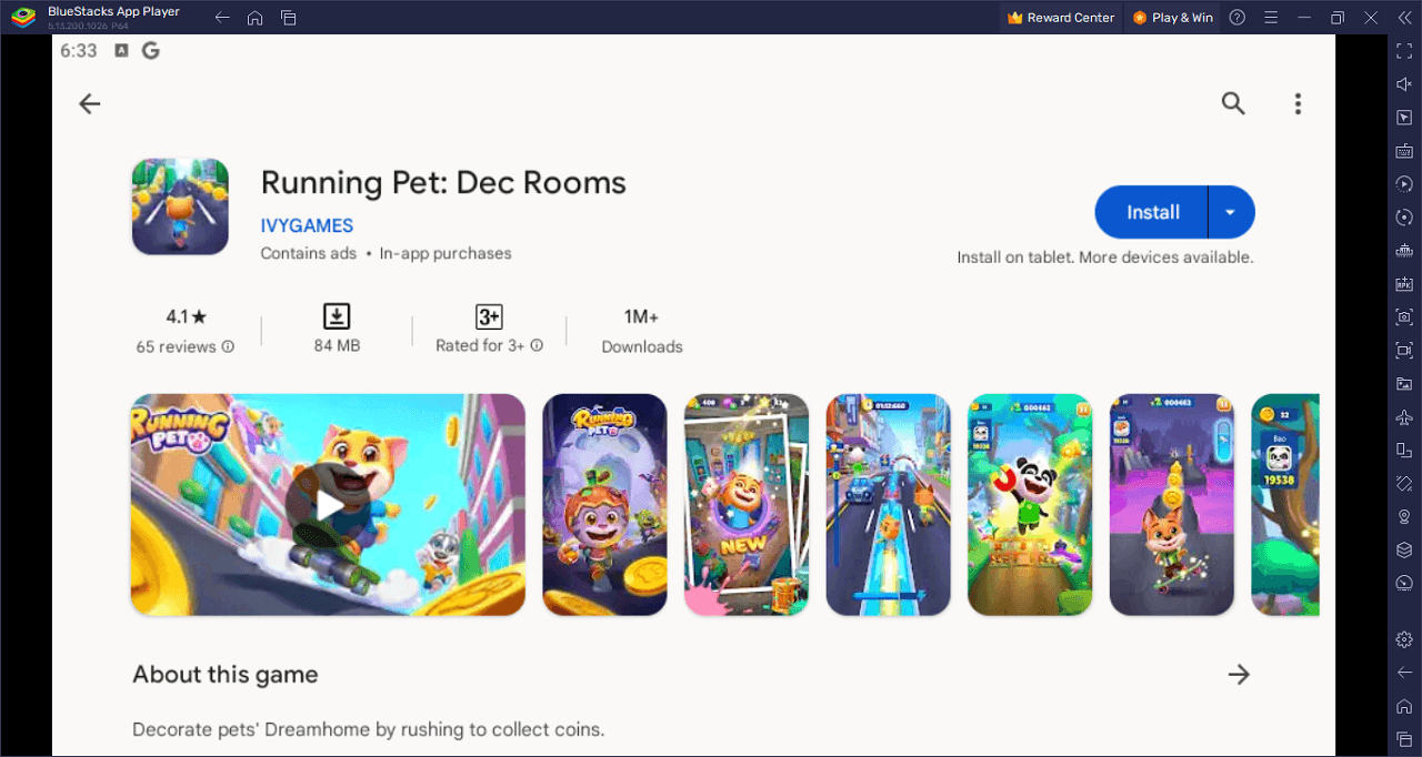 How to Play Running Pet: Dec Rooms on PC With BlueStacks