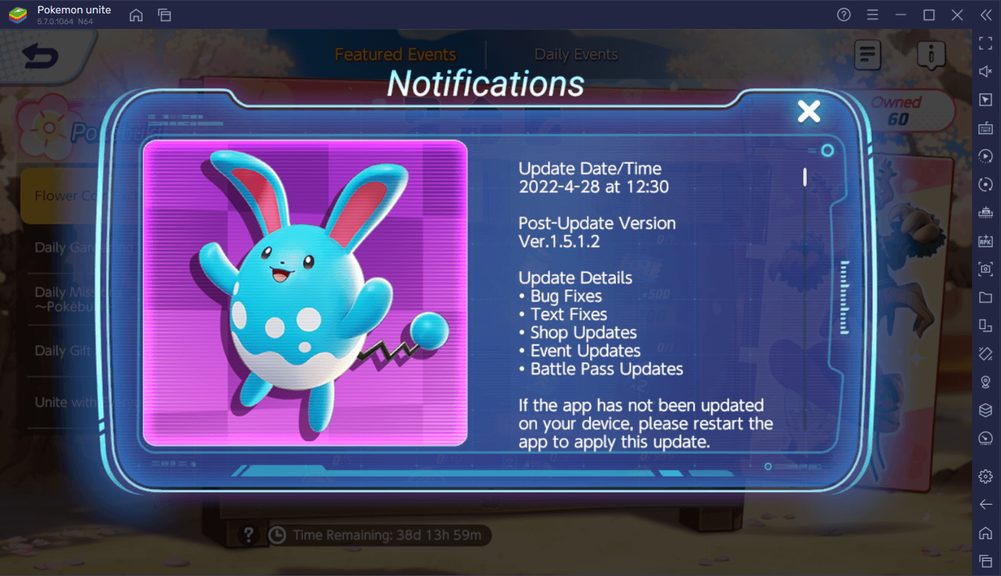 New Battle Pass Pokebuki and Balance Changes with May Update in Pokemon Unite