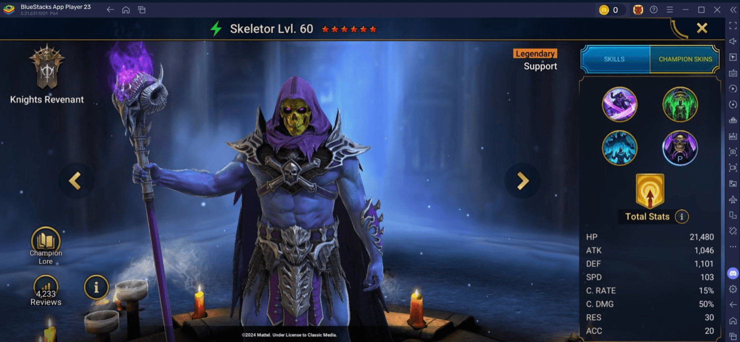 Collaboration avec He-Man et Champion Légendaire Gratuit Skeletor dans RAID: Shadow Legends