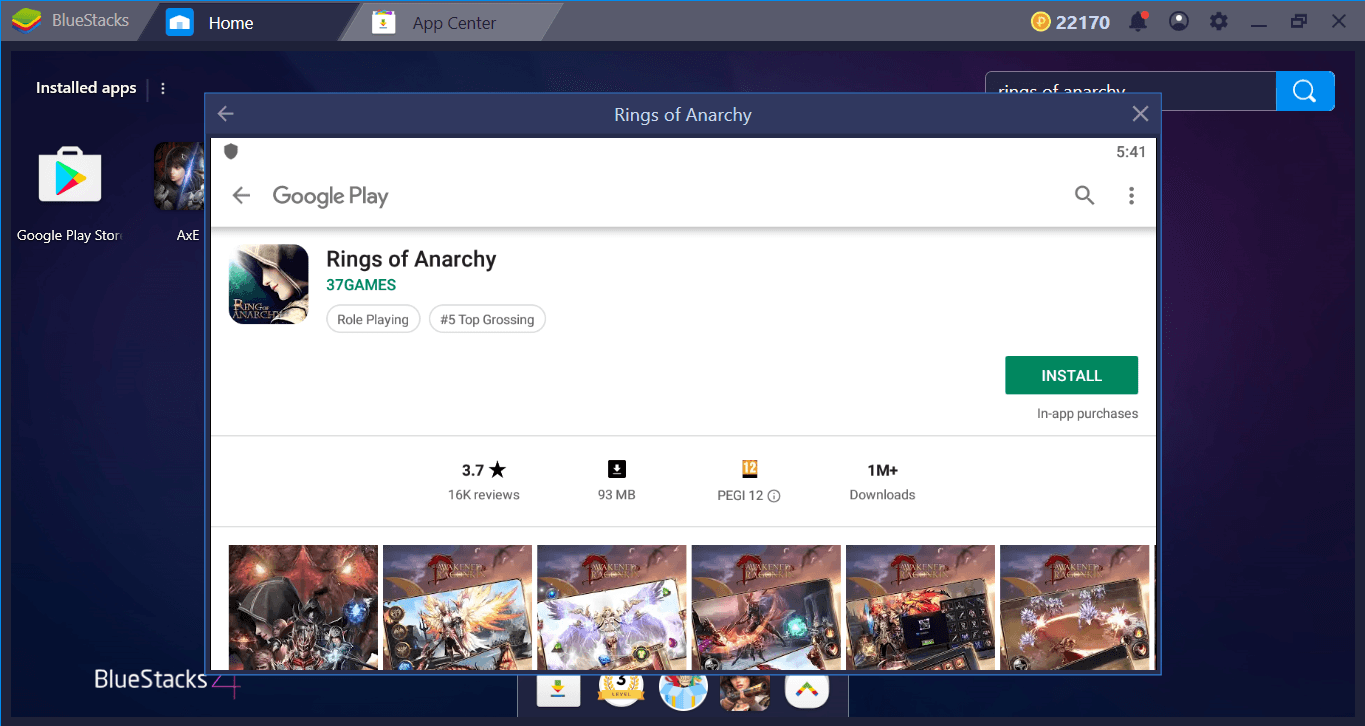 BlueStacks Setup Guide For Rings Of Anarchy