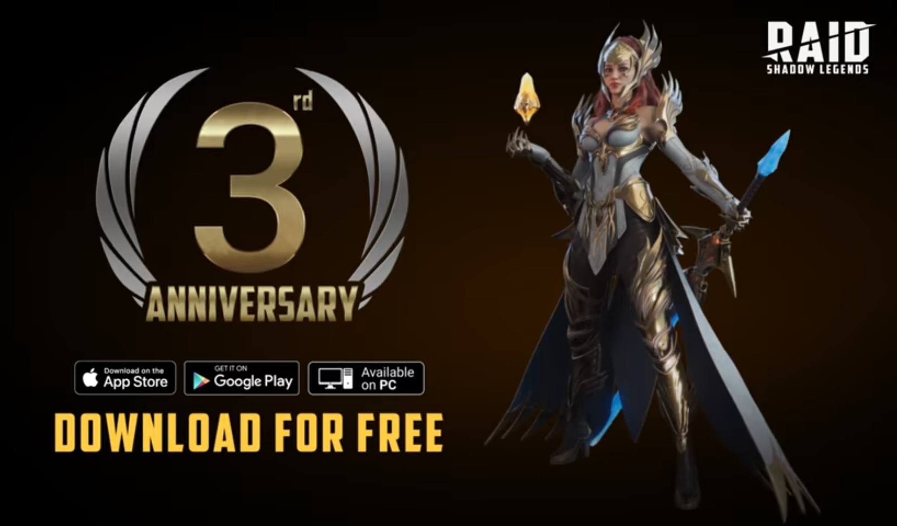 Raid Shadow Legends : Événements et Exclusivités du Troisième Anniversaire