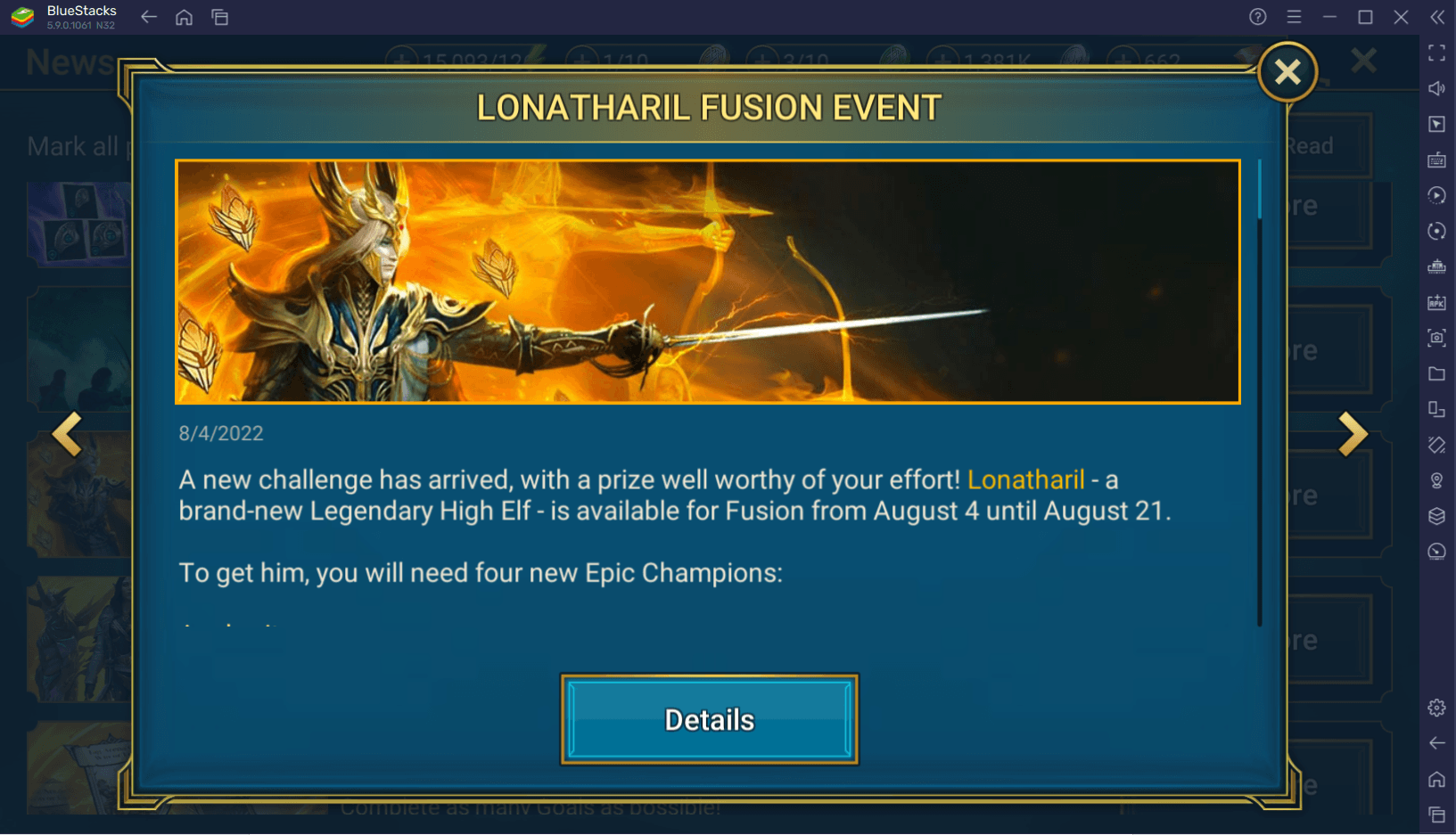 RAID: Shadow Legends - Lonatharil Legendärer Champion Fusionsguide